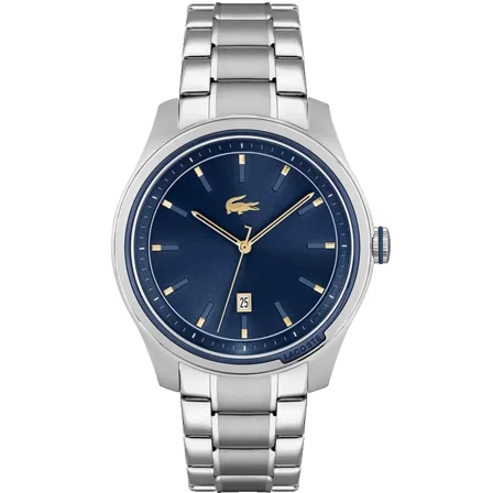 Lacoste Musketeer 2011149 Blue Stainless Steel Silver Bracelet 43MM Mens Watch