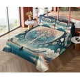 thumbnail image 4 of Ambesonne Mandala Fitted & Top Sheet Set with Sham, Mystic Lands Arcane World, Dark Turquoise and Peach, 4 of 5