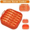 thumbnail image 2 of OUSITAID Silicone Microwave Bacon Cooker with Tray Bacon Rack and Grease Catcher Non-Stick Perfect for Oven Air Fryer Cooking Bacon  Sausage  Pizza Rolls, 2 of 9