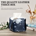 thumbnail image 4 of Simple White Flowers Tissue Box Cover Leather Square Rectangle Tissue Box Holder for Bathroom Living Room Desk Office Decor, 4 of 7