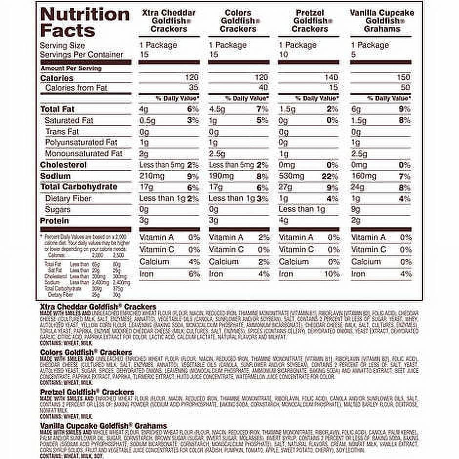 Pepperidge Farm Goldfish Baked Snack Crackers, Variety Pack, 45-count