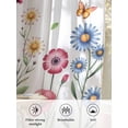 thumbnail image 6 of Sheer Curtains 63 Inch Length, Spring Floral Semi Sheer Curtains Light Filtering Window Treatment, Pink Blue Flowers Botanical Butterflies Privacy Voile Drapes for Living Room Bedroom 52x63 Inch, 6 of 7