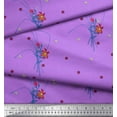 thumbnail image 2 of Soimoi Poly Georgette Fabric Leaves & Lily Floral Print Fabric by the Yard 42 Inch Wide, 2 of 3