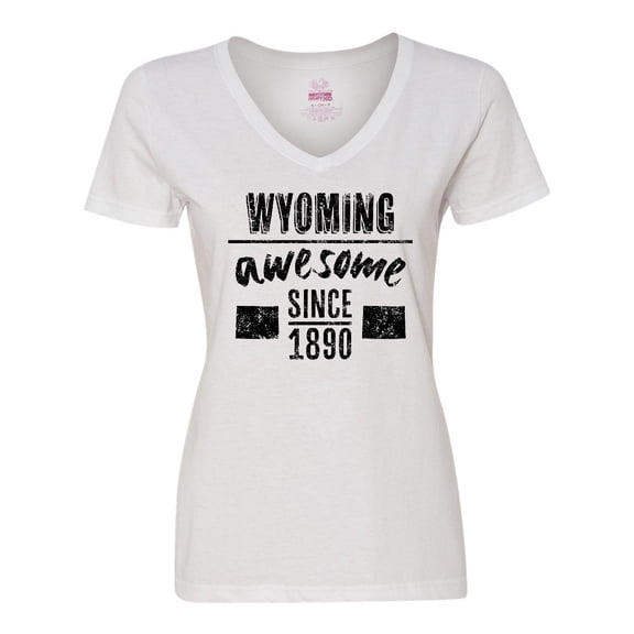 Inktastic Wyoming Awesome Since 1890 Women's V-Neck T-Shirt