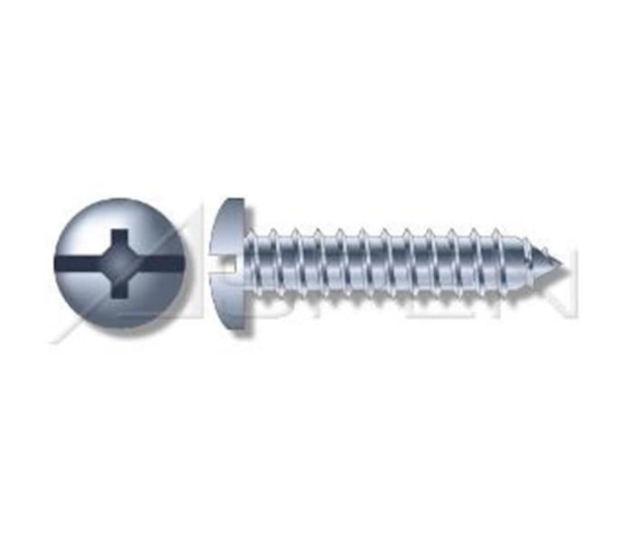 Phillips/Slot Steel Zinc Combo Truss Head Post Nut Screw #10-24X1-1/4" 10sets 