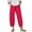 Watermelon Red, variant on CFLVAEK Wide Leg Trouser Style Cotton Linen Pants for Women with Elastic High Waist Petal Shaped Cuff Pant Baggy Solid Pocket Beach Trousers Loose Tall Length Lounge Pants XL Gray