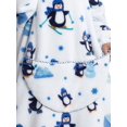 thumbnail image 5 of Camisón de franela con capucha y estampado de pingüino para mujer, suave y esponjoso, talla grande, informal, ligeramente elástico., 5 of 5