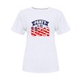 thumbnail image 4 of Tops Cortos para Mujeres Bandera de Moda Impresa Cuello Redondo, Camiseta de Manga 3/4 para Uso Diario, Casero Y Cómodo, 4 of 4
