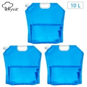 Collapsible Water Container Bag 3Pcs 2.6 Gallon Water Storage Bag,BPA Free,Freezable,Folding,Plastic Water Carrier Tank for Outdoors Camping Hiking Backpack