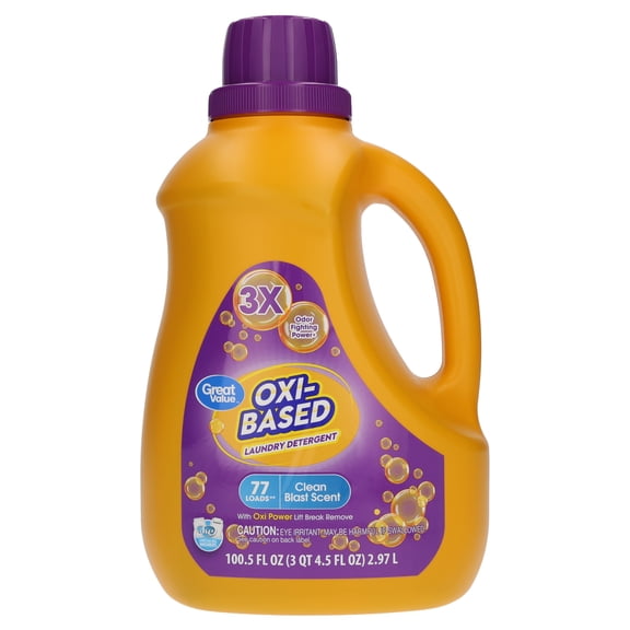 Great Value Clean Blast Oxi-Based Laundry Detergent 100.5 fl oz 77 Loads