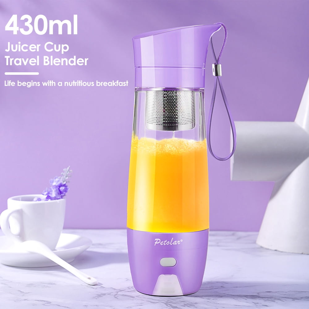 Mini Juicer Cup 430ml Fruit Juice Mixer Travel Blender with Stainless