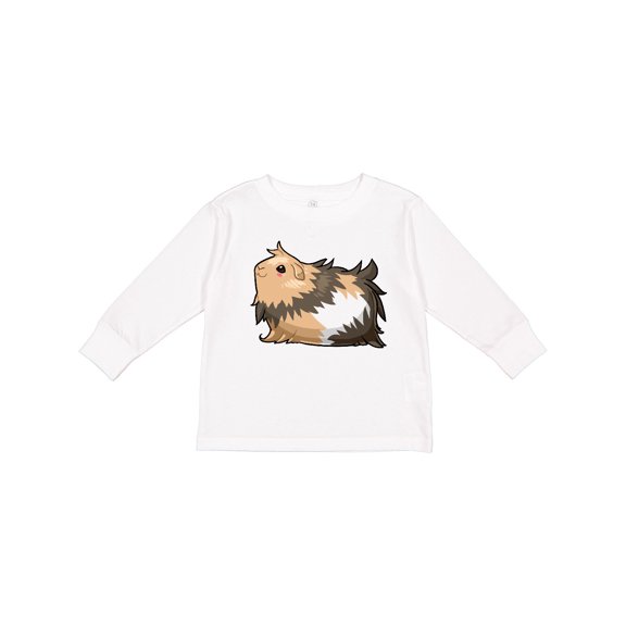 Inktastic Cute Long Haired Guinea Pig Boys or Girls Long Sleeve Toddler T-Shirt