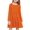 Orange, variant on Arshiner Girls Long Sleeve Dress Fall Cotton Crewneck Tiered Ruffle Swing Solid Casual Midi Dresses