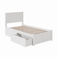 thumbnail image 4 of Madison Twin Wood Platform Bed with Footboard & Storage Drawers in White, 4 of 8