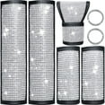 thumbnail image 1 of Friendsa - Juego de 7 accesorios para coche, cubierta brillante para cinturón de seguridad, con diamantes de imitación, para pomo de puerta, guantes de cristal, cubierta para palanca de cambios, cubierta para freno de mano, anillo de inicio, insignia adhesiva para mujeres y adultos, decoración de coche con diamantes (blanco) Ormromra WMZL-1783, 1 of 9