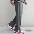 thumbnail image 3 of Pantalones para hombre, pantalones casuales negros rectos para hombre, holgados, con abertura, moda Y2k, estilo Harajuku de verano, tendencia de estilo coreano, 3 of 4