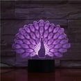 thumbnail image 1 of Lámpara de mesa LED Night Light Peacock USB 3D Anime, 1 of 1