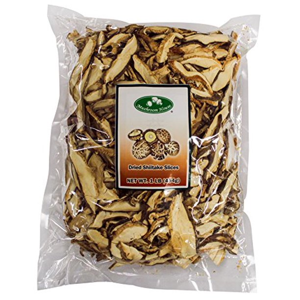 Mushroom House Dried Shiitake Mushroom Slices, 1 Pound