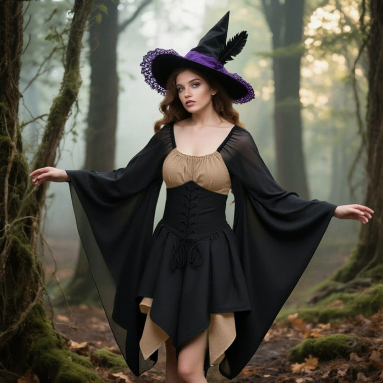 Enjoytime Halloween Costumes Waistband Batwing Long Sleeve Black Mini Dress  with Bandage Vintage Medieval Dress for Women Goth Plus Size Dresses Khaki  XXXXL - Walmart.com