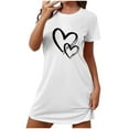 thumbnail image 1 of Rbaofujie Chemises de Nuit pour Femmes, Chemise de Nuit Courte Surdimensionnée Imprimée, Col Rond et Manches Courtes, Pyjamas pour Filles, 1 of 4