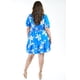 thumbnail image 3 of Vestido escote moño Roman Fashion Tallas Extras 4329 Azul flores 38, 3 of 7