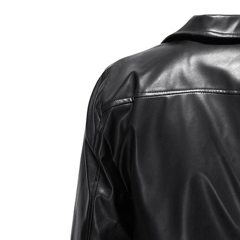 Black Leather Vintage Outerwear Coats & Jackets for Men for sale