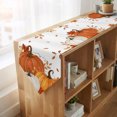 thumbnail image 4 of Burnt Orange Pumpkins Fall Table Runner Linen Burlap Table Runner 108 Inches Long Thanksgiving Botanical Maple Leaves Dresser Scarves for Kitchen Island Coffee Dining Room Party Decor 13"x108", 4 of 8