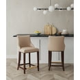thumbnail image 2 of Shubert Counter Stool with Solid Wood Base in Tan - Set of 2, 2 of 7