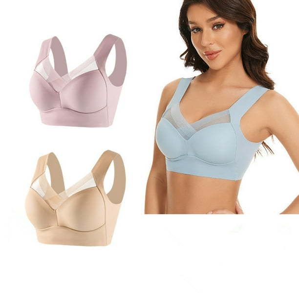 WILLBEST Brasier Tela De Mantequilla Conjunto De 2 Camisetas Sin Tirantes De Encaje Para Mujer, Talla Grande, Con Fruncido Lateral Fino Y Ajustable, 1184