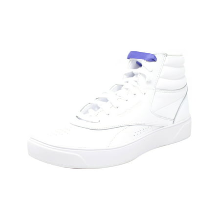 Reebok Women's F/S Hi Nova White / Ultra Purple High-Top Leather Fashion Sneaker -