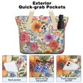 thumbnail image 2 of Tote Bag for Women - Pioneer Flower Shoulder Bag - Large Utility Work Duffle Bag with Zipper Handbag for Travel, Work, Sprots, 2 of 5