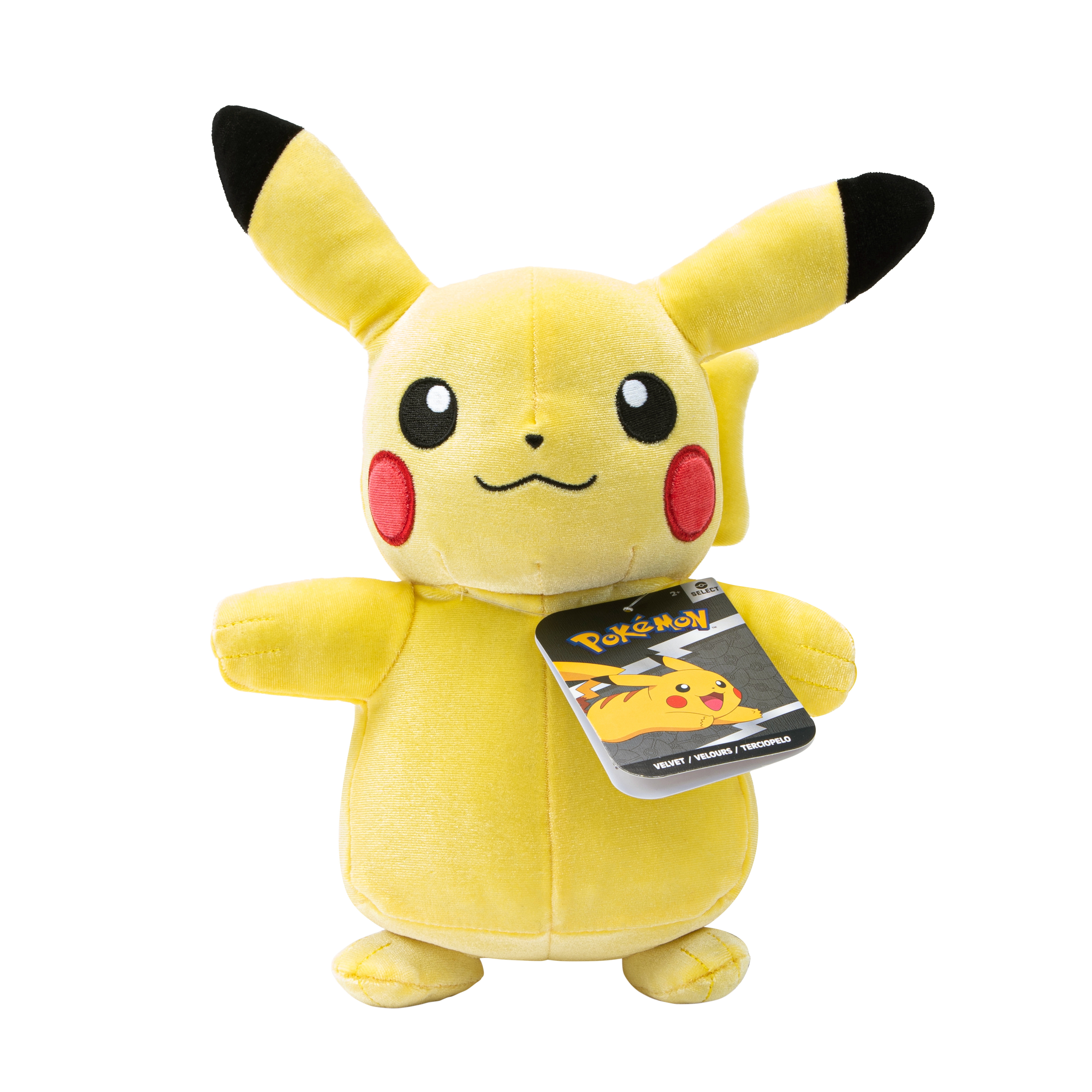 Pokemon Pikachu Select Velvet Plush - 8 inch Pikachu Plush with Unique Velvet Fabric and Authentic Details