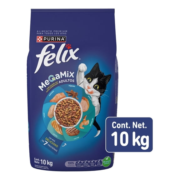 Alimento seco para Gato Purina Felix Megamix 10 kg
