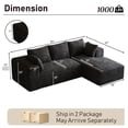 thumbnail image 3 of Wiilayok 107" Cloud Sectional Couch with L-Shape Chaise,Modern Modular Sofa with Deep Seat, Comfy Boneless Upholstered Couches for Living Room Bedroom,Dark Gray, 3 of 10