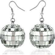 Disco Ball Earrings - 70'S Disco Punk Earrings for Women Girls Jewelry