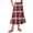 Red, variant on Cozyvia Women's Plaid Skirt Full Length Checkered Boho Maxi Skirts Casual Loose Elastic High Waisted A Line Long Flowy Skirts - Green M