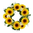 thumbnail image 1 of Mainstays 17'' Diameter Indoor Artificial Sunflower Dahlia Wreath, Yellow Color, 1 of 5