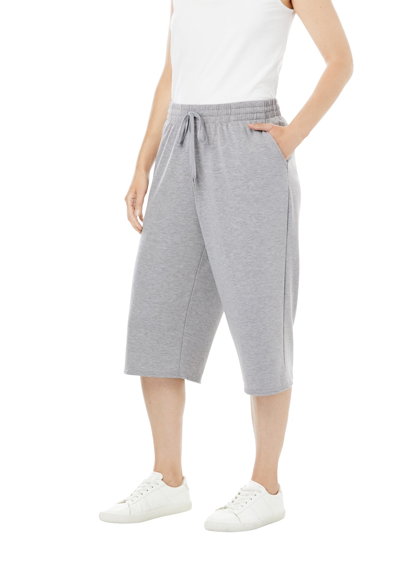 wide leg capri sweatpants