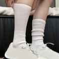 thumbnail image 2 of IWRICH Women's Slouch Socks 80s Scrunch Socks Extra Long Slouchy Sock White Soft Comfy Socks White, 2 of 4