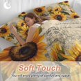 thumbnail image 5 of Yellow Sunflower Bedding 3 Piece Duvet Cover Set California King, Watercolor Retro Floral Plant Leaf Soft Microfiber Comforter Cover with Zipper Closure & Pillowcases, FadeResistant Quilt Cover, 5 of 9