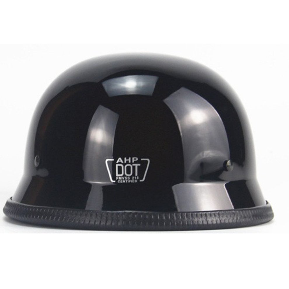 Matte Black German Style Vintage Motorcycle Helmet Half Face German