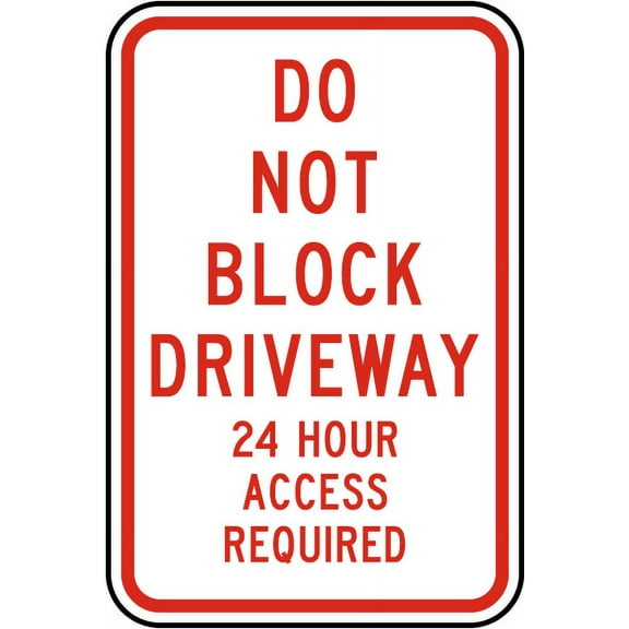 Vinyl Stickers - Do Not Block Driveway Sign 4 - Safety and Warning Warehouse Signs Stickers - 3.5" x 5" - 3 Pack