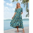 thumbnail image 2 of Vestido YESNO, casual, holgado, bohemio, floral, largo con bolsillos, 2 of 6