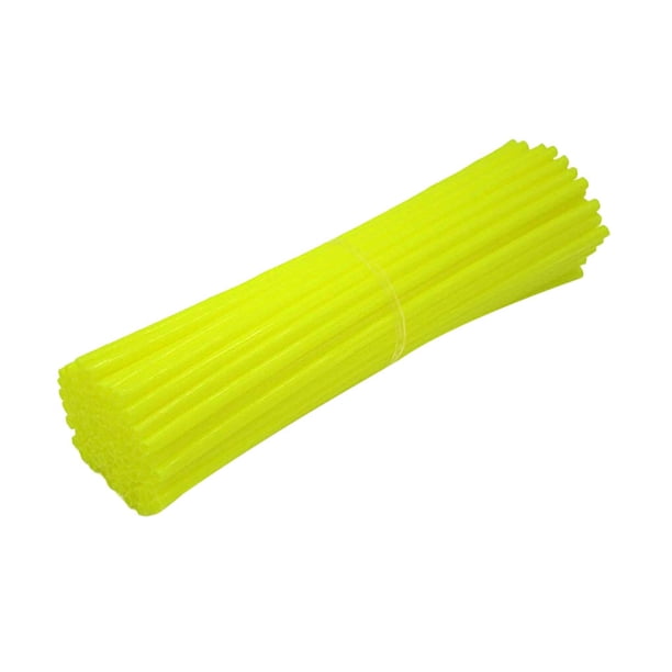 Toystoory Protector de radios para rueda de motocicleta, 72 Uds., cubiertas de piel, tubo para Motocross, accesorios geniales para bicicleta, 10 Ciclismo amarillo fluorescente