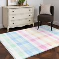 thumbnail image 5 of 4x6 Area Rugs, Blue Pink Plaid Non-Skid Rubber Backing Large Rectangle Rugs - Living Room Bedroom Home Office, Pastel Green White Buffalo Patchwork Indoor Floor Mat Carpets Washable Rug, 5 of 9