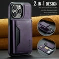 thumbnail image 2 of ELEHOLD Case for iPhone 15, 2 in 1 Detachable Leather RFID Blocking Wallet Case with Card Holder & Stand,Purple, 2 of 10