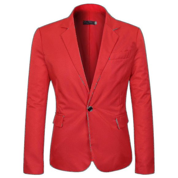 Mens Solid Color Slim Fit Business Casual Blazer