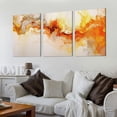 thumbnail image 2 of ONETECH Canvas Wall Art Abstract Artwork for Wall Clouds Modern Wall Art Decor - Waterproof Orange Abstract Wall Art Poster Art for Living Room, Bedroom, Home and Office Wall Decor 12''x16''X3 Panel, 2 of 4