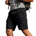 thumbnail image 7 of Cargo Shorts for Men Elastic Waist Straight Leg Loose Fit Casual Knee Length Hiking Work Shorts with Pockets, 7 of 7