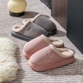 thumbnail image 5 of ZVNAΖH Unisex Plush Lined Slippers Winter Warm Indoor Non-Slip Couples House Shoes Thick Heel Household Slippers for Men Women, 5 of 6